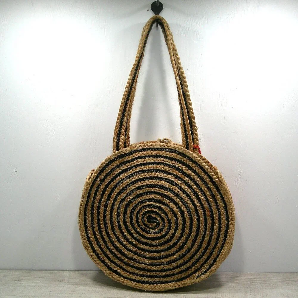 A&B America & Beyond Handcrafted Woven Rope Summer Boho Bohemian Jute Bag| Purse